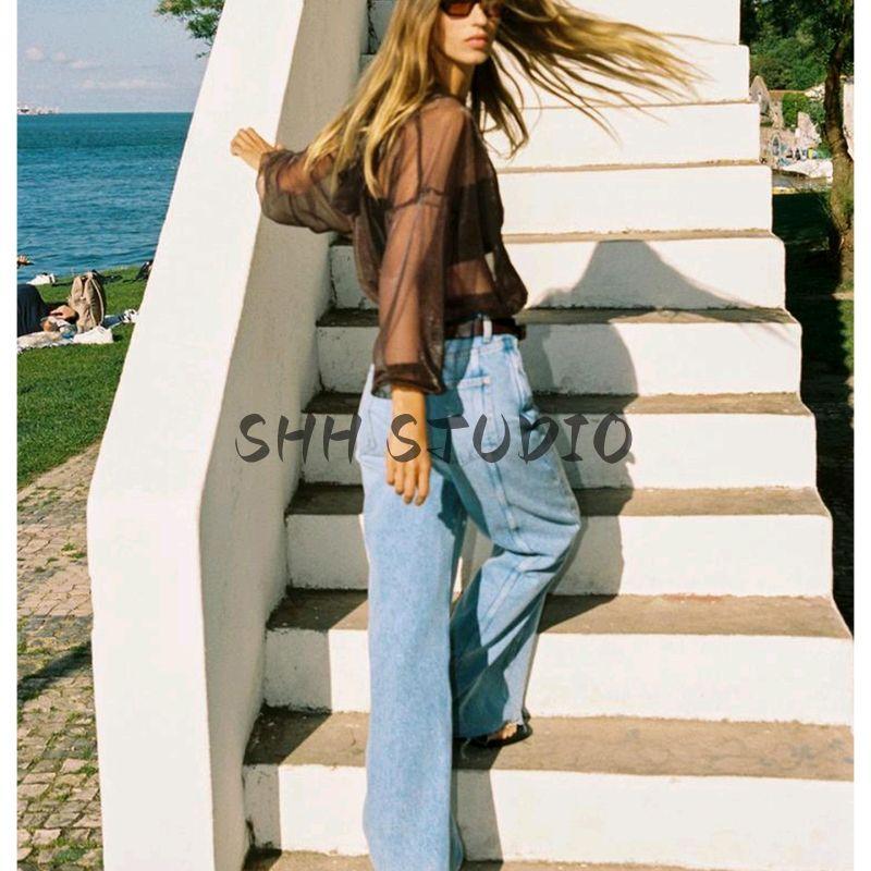 Autumn New Women's Clothing Fashion Wind Long Sleeves Transparent Organza Hooded Jacket Outwear 4968030 4968800