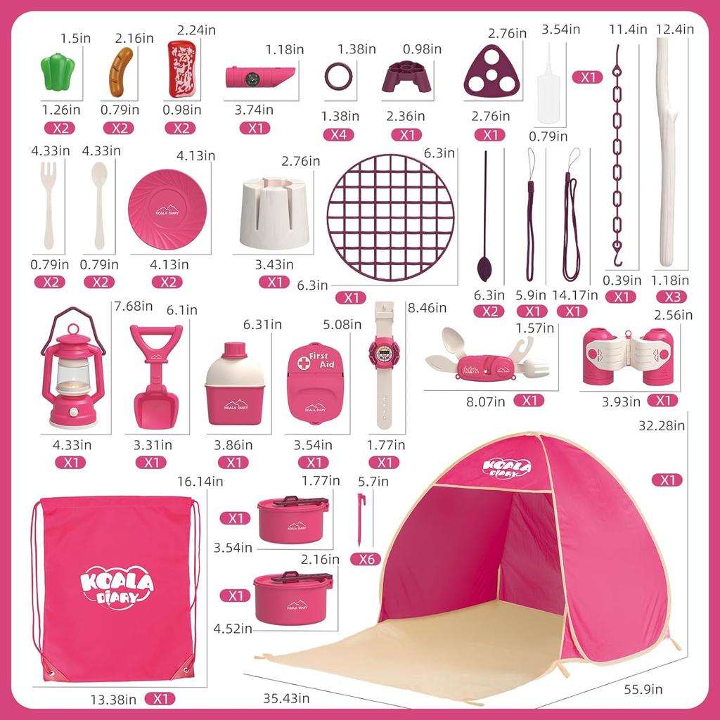 Outdoor Play Tent Toys for Kids Multi-Educational Toddler Outdoor Toys Gift for Girls and Boys, Including Tents, Oil Lamps