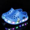 Summer Children Hole Sandals LED Lighted Flashing Light Shoes Boys Girls Beach Sandals Kids Garden Shoes Non-slip Sneakers New