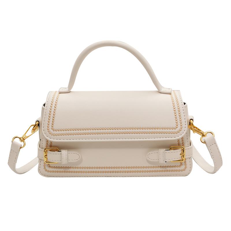 Retro fashion simple texture handbag 2025 spring new versatile shoulder messenger bag small square bag women