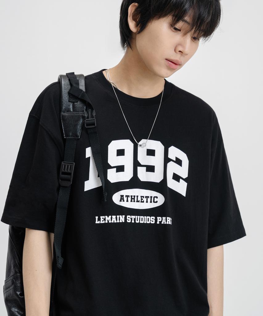 LEMAIN SECOND 1992 Arch Logo Oversized Short Sleeve T-Shirt [Black] (Type B)