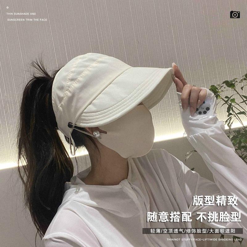 Can tie ponytail hat women's summer new Zhao Ruth sunshade sunscreen hat show face ducktongue fisherman hat