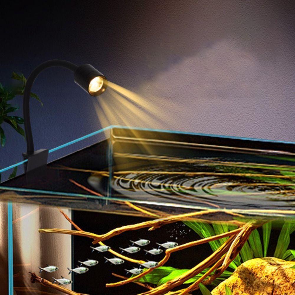 Adjustable Zoom Mini Clip-on Aquarium Lamp 3W LED Aquarium Plant Light  Home Decorations