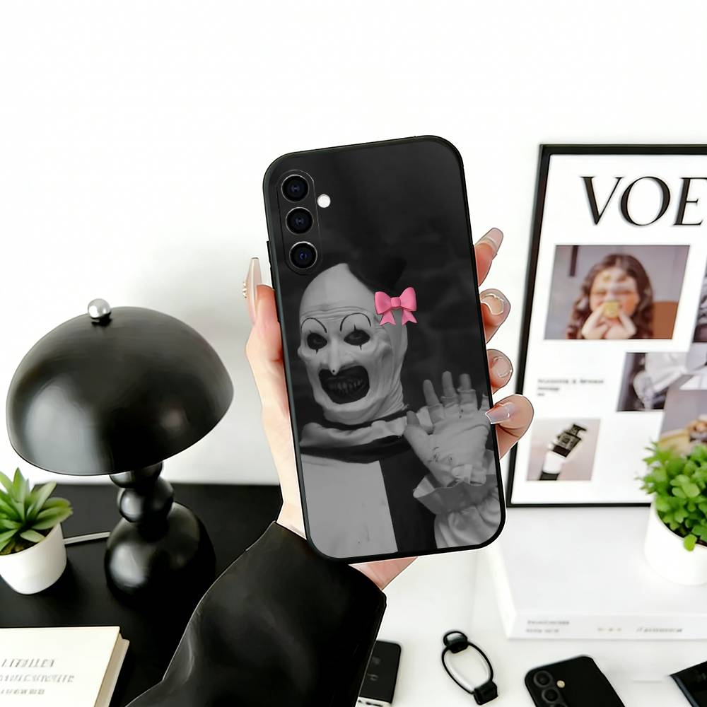 T-Terrifier H-Horror C-Clown Phone Case For Samsung Galaxy A73,A72,A71,A70,A53,A52,A51,Soft Silicone Black Cover