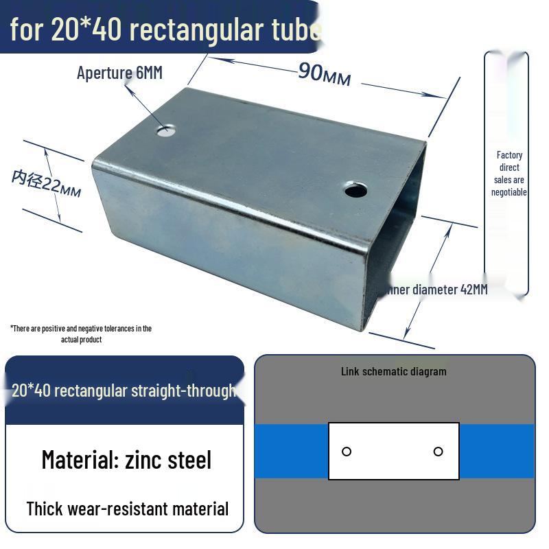 Connettori per Tubi Rettangolari a 3 e 4 Vie Senza Saldatura, Set Completo per Tubi Quadrati 40x60.