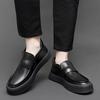 Fashion Black Dress Leather Shoes Personality Men's Loafers Party Wedding Business Shoes New Fashion Male Slip On Flats Simple Moccasins
