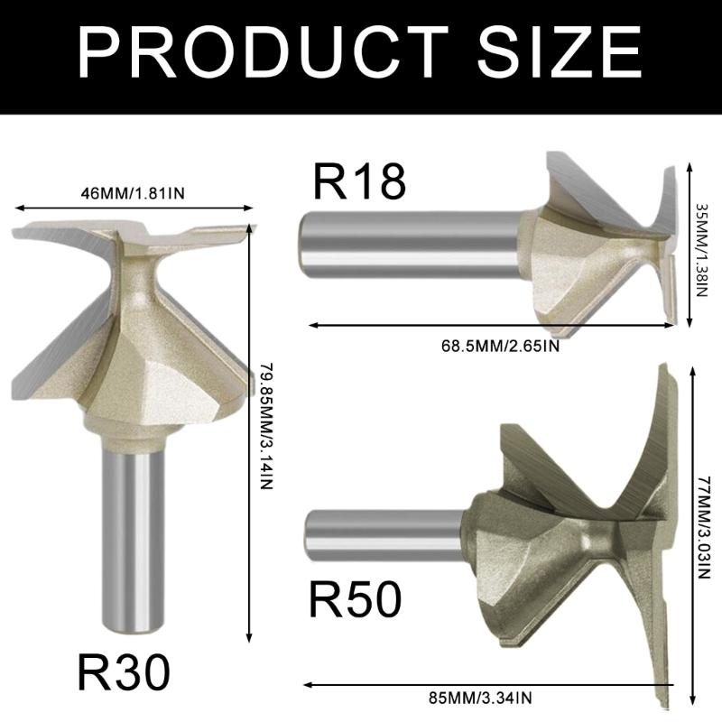 Arcs Slot Milling Tool 18/30/50 Router Bit with Long Last Alloy Build for Metal Wood and Plastic Processing Tool