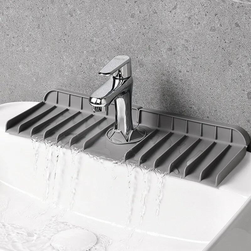 Silikon Wasserhahnmatte Spülmittel Schwammhalter Spüle Küchenarbeitsplatte Trocknungsmatte Badezimmer Küchenspüle Spritzschutz Ablagematte
