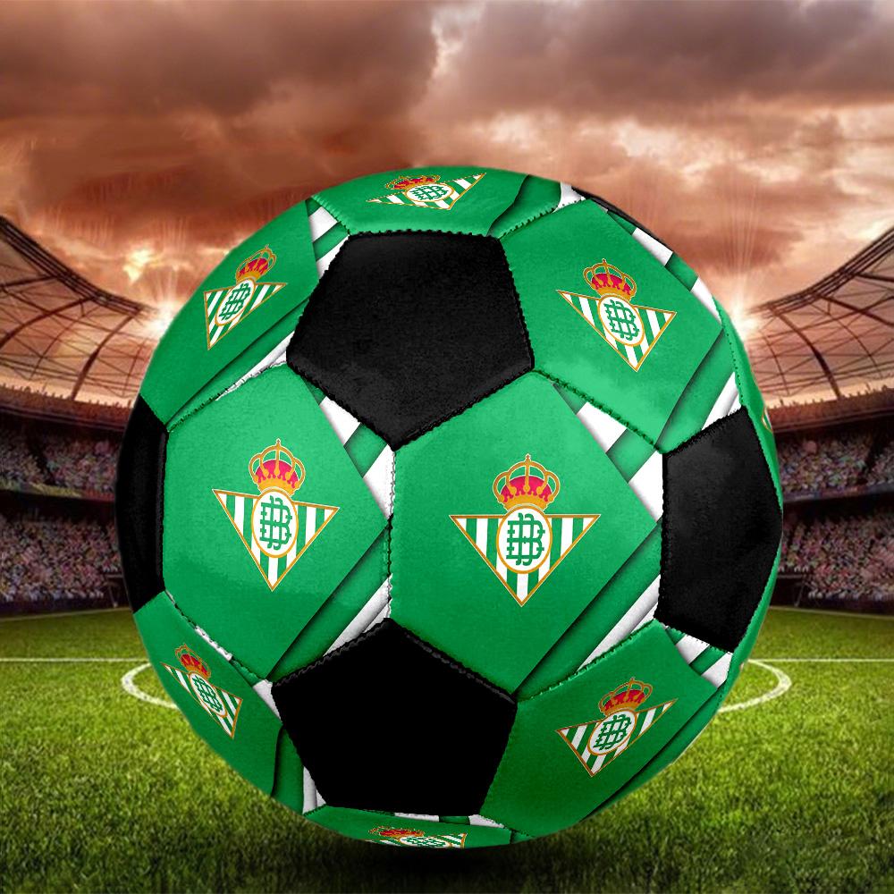 Pallone da Calcio Real Betis Balompié Colorato Per Tutte le Età Cucito a Macchina PVC Pronto per la Competizione Resistente Alto Rimbalzo.TAGLIA5