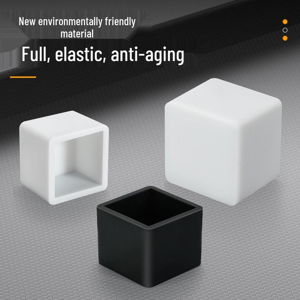 Silicone Anti-slip Chair Leg Cap - Heat Resistant, Square Rubber Sleeve for Steel Pipe with Protective Electroplated Finish