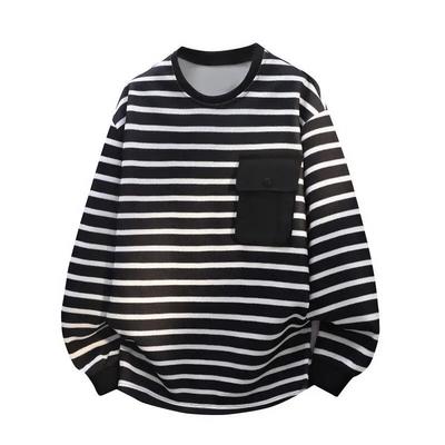 2026 Mens Striped O-Neck T-Shirt Men Long Sleeve Base Shirt Man Sweatshirt Male Casual Tshirts Male Unisex Vintage Top Pullover