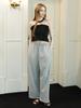 Muse By Rose Rienda Striped Wide Track Pants (Melange Grey)