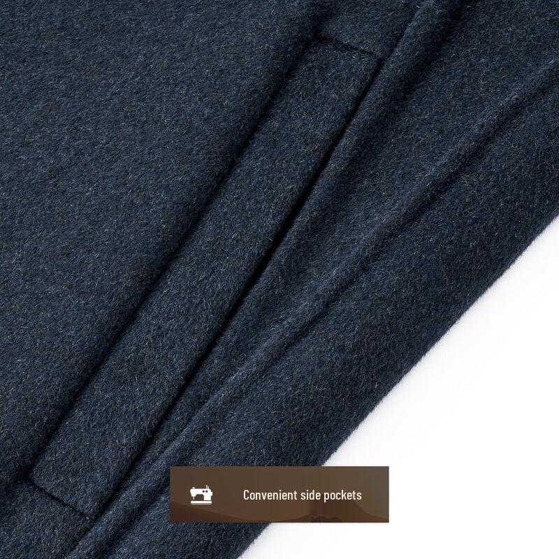 Men's Alpaca Wool Blend Single-Breasted Mid-Length Coat