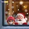 1pc Santa Claus Glass Sticker Removable Static Cling Decoration for Living Room Entrance Corridor Window Clings Decoration