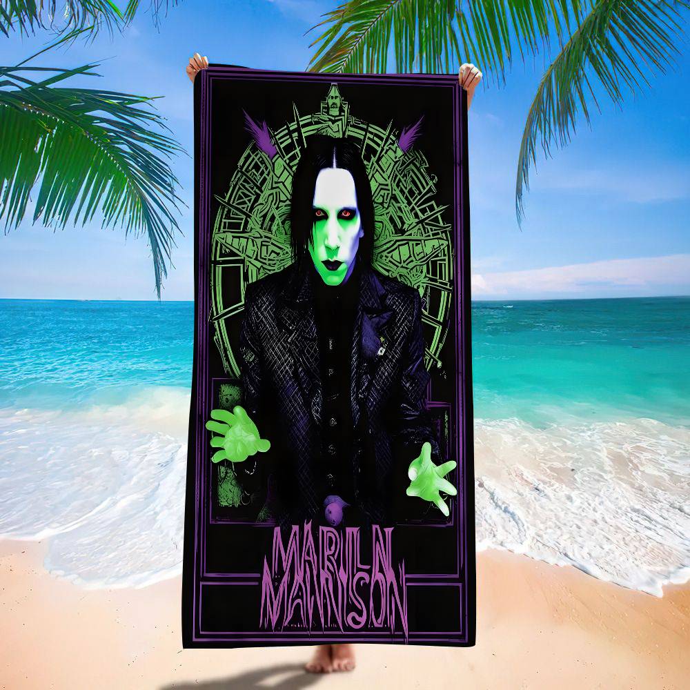 Asciugamano da Spiaggia in Microfibra di Marilyn Manson Assorbente Asciugatura Rapida Morbido per Yoga Nuoto Resort Alpinismo