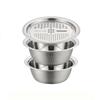 3PCS/Set Vegetable Slicer, Stainless Steel Slicer, Potato Slicer, Vegetable Washing Basin, Drain Basket, Multifunctional