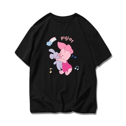 Cartoon Winnie The Pooh Cotton Tshirt Cartoon Piggy Comfortable Skinfriendly Breathable and Trend Short Sleeve Tshirt