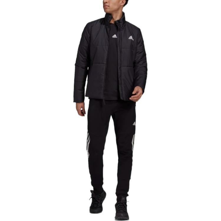 Adidas Puffer Jackets Men's Black Stand Collar Moderate Other HG8758