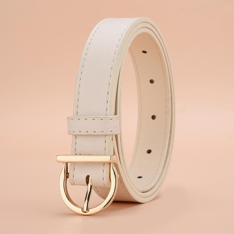 Stylish Retro Gold Pin Buckle Women'S Belt Personalized Simple Decorative Suit Jeans Dress Belt Women'S