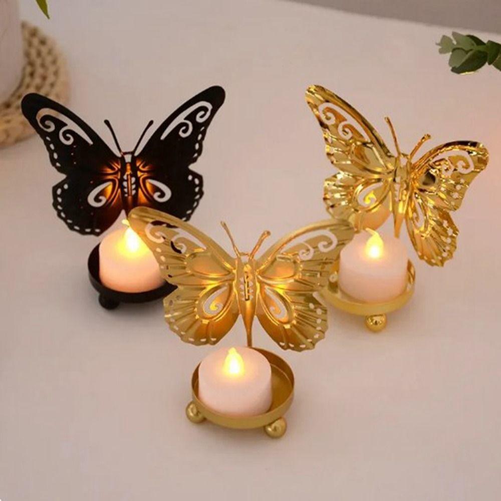 Elegant Butterfly Candlestick Ornaments Unique Iron Candle Stand Butterfly Candle Holders  Birthday