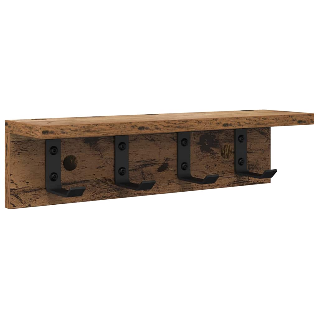 Wall Mounted Nightstand Reclaimed Wood 40 x 10.5 x 10.5 cm