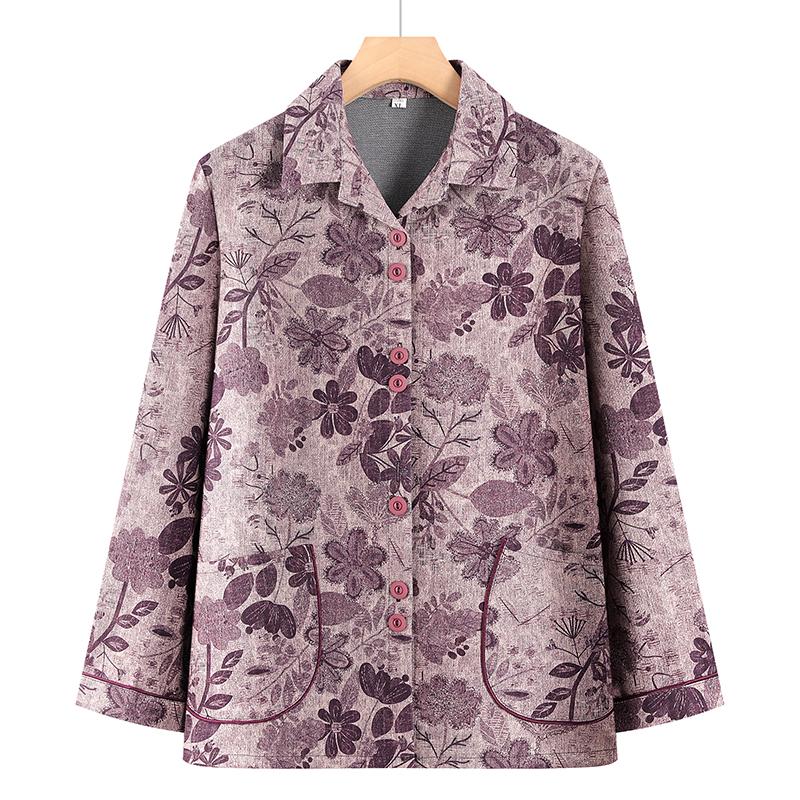 

2026 New Grandma Style Spring Jacket for Middle-Aged and Elderly Women - Loose Fit Top for Mother’s Outfit. 3XL for 125-135 jin фиолетовый