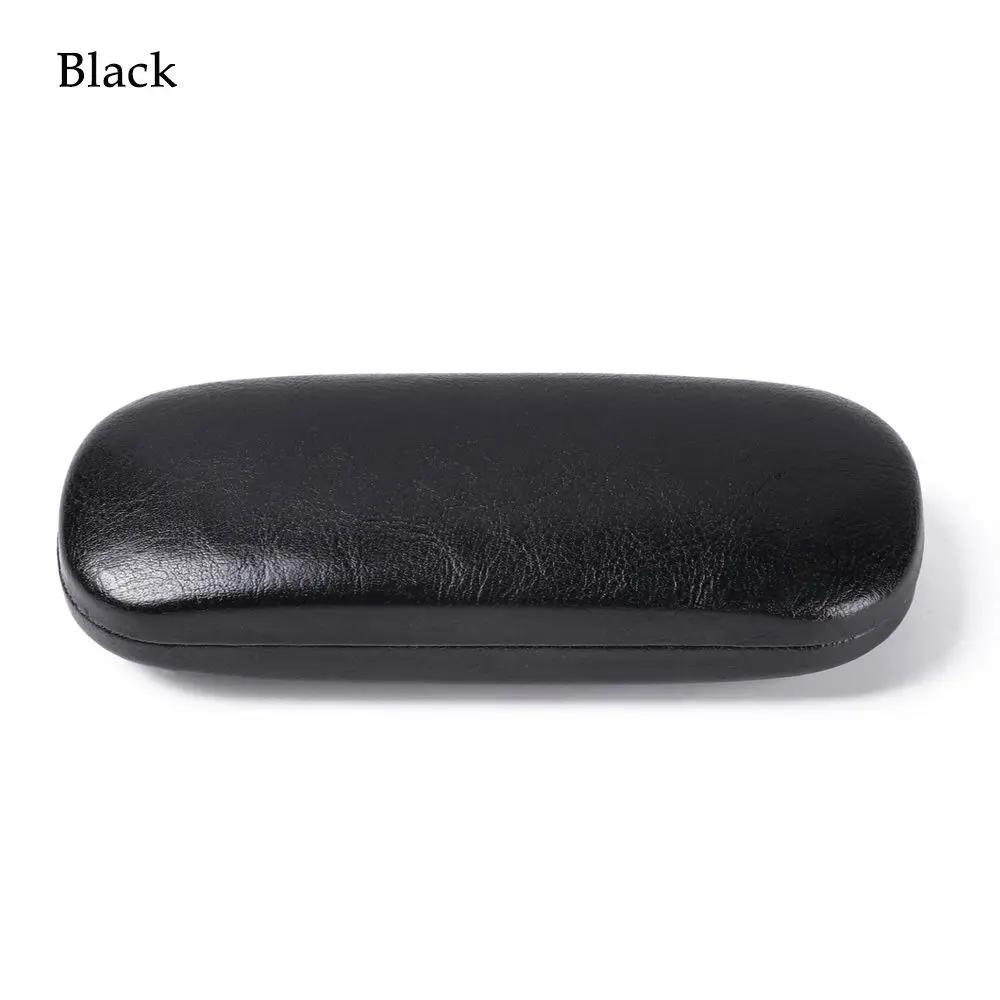 Portable Leather Glasses Case For Women Men Waterproof Hard Frame Eyeglass Case Reading Glasses Box Black Spectacle Cases