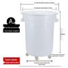 Yun Rui 120L Heavy-Duty Plastic Storage Barrel with Wheels and Lid