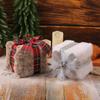 Cartoon Christmas Plush Gift Box Handicraft 3D Square Gift Box Pendant Festival Elegant Christmas Tree Decoration