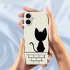 For iPhone 17 Case Black Cat On the Wall Pattern Printing Straight Edge TPU Phone Back Cover