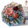 Beautiful Flowers Outdoor Automatic Umbrella Compact 8-Rib Lightweight Foldable Design Durable Everyday Carry Umbrella Vibrant Pattern Umbrella