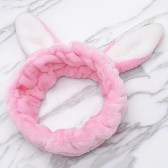 Lovely Women Girls Rabbit Ears Hair Band Shower Facial Cleaning Makeup Headband