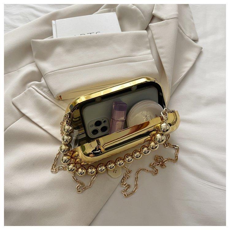 2025 New Hot Style Fashion Acrylic Box Shoulder and Crossbody Bags Gold and Silver Hasp Personality Super Cool Women’s Handbags
