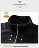 Men's Spring/Autumn Plus Size PU Leather & Corduroy Jacket - Trendy Lapel, Loose Fit, Hong Kong Style