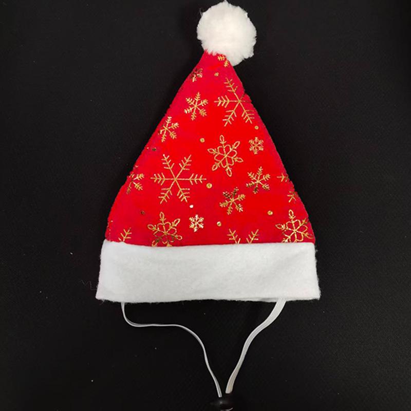 Red Plush Christmas Hat Set for Cats and Dogs