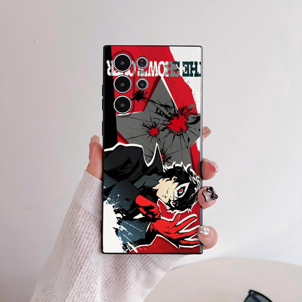P-Persona 5 Anime Phone Case For Samsung Galaxy S25 S24 S22 S23 Ultra S21 S20 Plus 5G Frosted Non-Slip Full Cover Soft Case