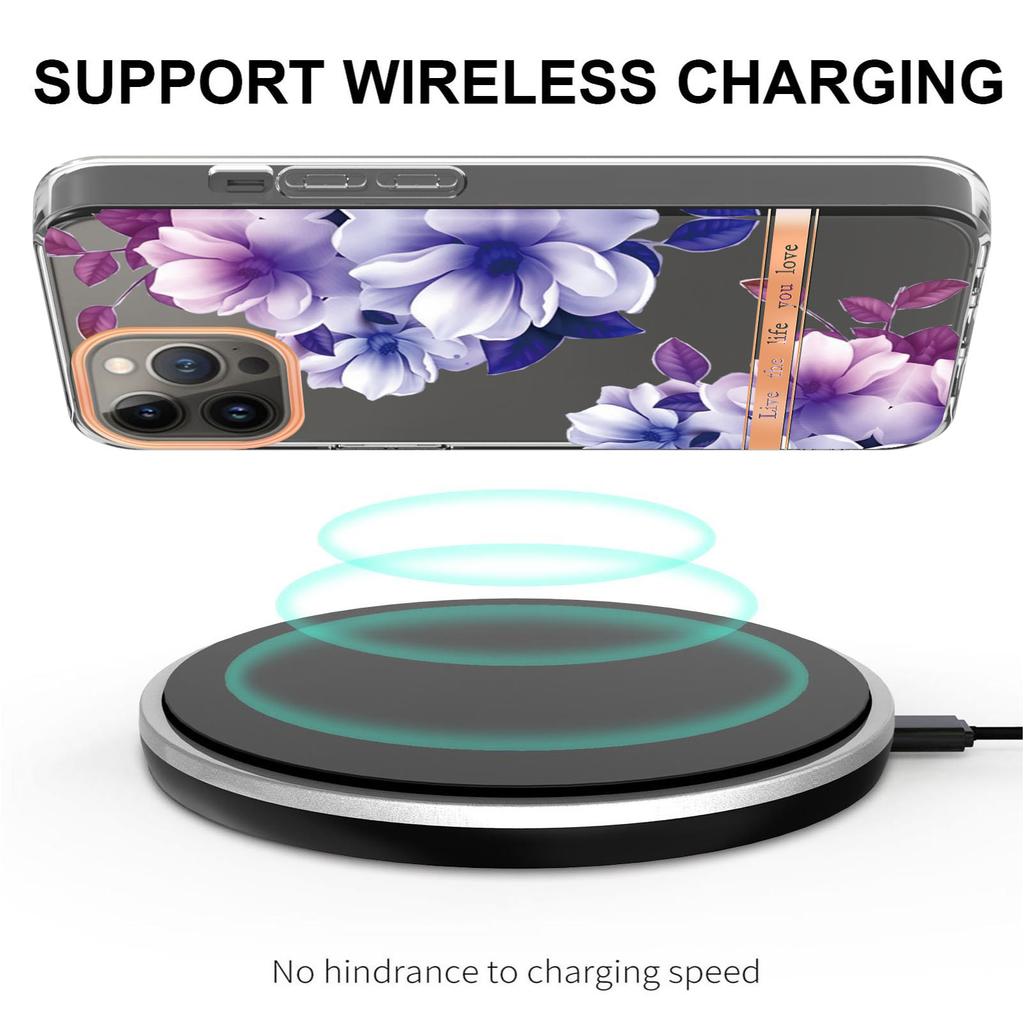 Custodia per telefono antiurto con paraurti trasparente con motivo floreale IMD per iPhone 15 14 Plus 13 12 11 Pro Max XSMAX per Samsung S24 S23 S22 S21Ultra Plus A14 A54