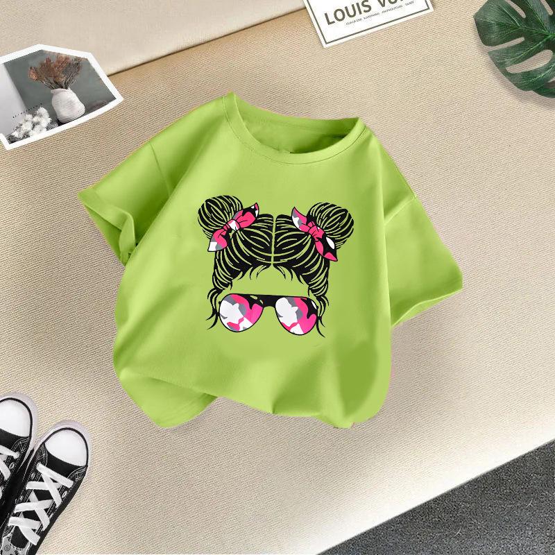 Unisex Summer 2024 Kids' Cotton T-Shirt – Fashionable Short-Sleeve Round Neck for Boys and Girls