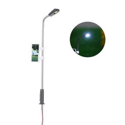 20ks Rozložení bílého modelu pouličního osvětlení Sloupek lampy Železniční vlak Zahrada Hřiště Scenérie Led lampa