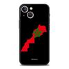 Morocco Flag Soccer Luxury Protection Soft Phone Case For iPhone 13 15 14 12 11 Pro MAX XR X SE XS 7 8 Plus Black Full Cover