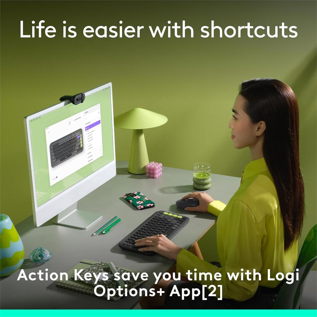 Logitech POP ICON KEYS Keyboard Bluetooth Office Keyboard Wireless Keyboard AI Portable Keyboard Laptop Keyboard