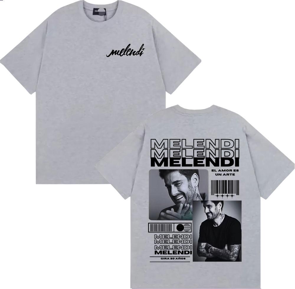 

Тур рэпера Меленди Новый альбом 2025 Мерч Футболка Мужская одежда Харадзюку Хип-хоп Уличные футболки Повседневная футболка с круглым вырезом Оверсайз 2XL