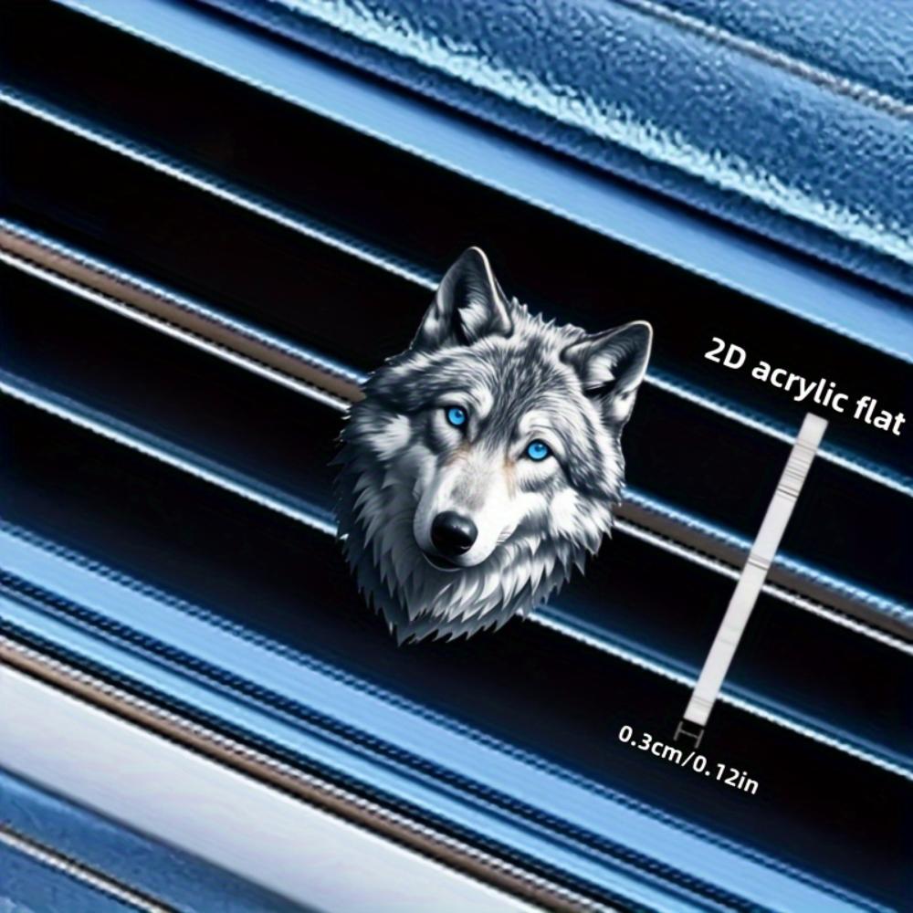 2D Flat Wolf Car Vent Clip Decorative Diffuser (fragrance Not Included), Car Interior Decoration, Aromatherapy Clip, Ideal for Holiday Gifts