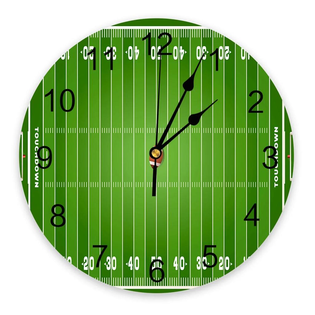 Sky Grass Football Clock Living Room Home Decor Large Round Wall Clock Mute Quartz Table Clock Bedroom Decoration Wall WatG6A9Q7