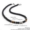 Tiger Eye Geometric Pendant Chain For Men Women With Titanium Plated Lock For Trendy Streetwear