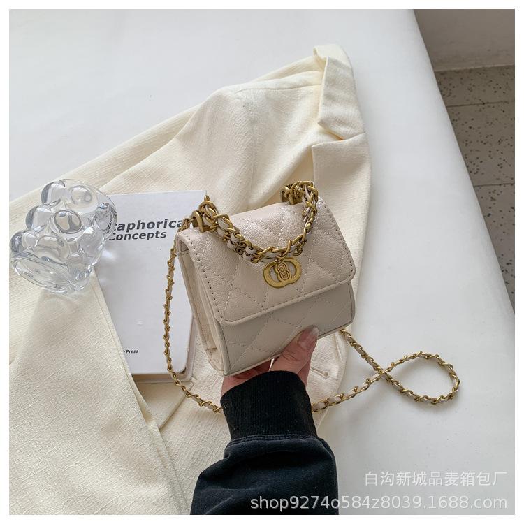 Fashion diamond check chain small bag for women 2025 new summer mini shoulder bag small square bag popular crossbody bag