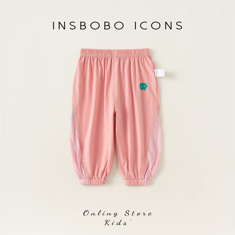 Insbobo Boys Pants Children s Mosquito-Proof Pants Summer Thin 2026 New Summer Children s Clothing Girls Printed Casual Pants Pink 73