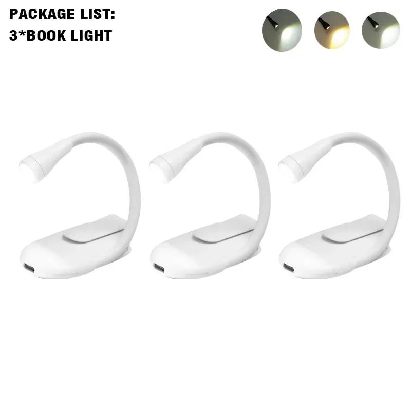 1~10PCS Mini Book Light Portable Clip Night Light Usb Charging Led Dimmable Bedroom Eye Protect Camping Clip 360° Flip Book Lamp