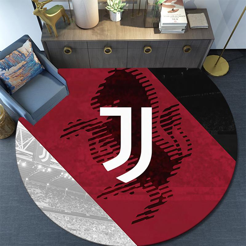 Juventus Football Club3 Round Area Rug,Carpet Rug for Living Room Bedroom Sofa Playroom Decor,Non-slip Floor Mat