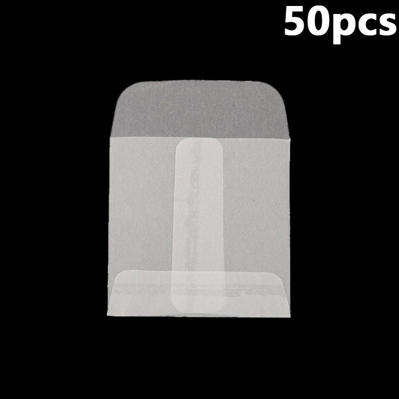 50pcs Mini Translucent Flat Paper Bags Translucent Envelopes Bags for Storing Photos Stamps Ring Earring Jewellery Coin Storage